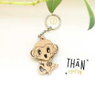 Móc khóa gỗ 12 con giáp