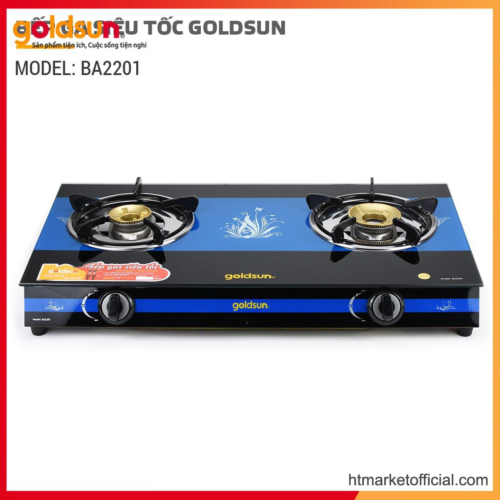 Bếp ga siêu tốc GOLDSUN BA2201 - Mặt kính cường lực  Chính Hãng tại HCM