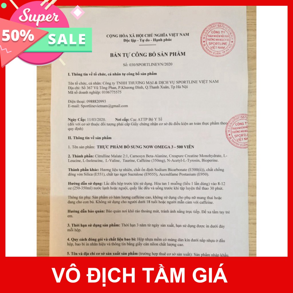 VÔ DỊCH TẦM GIÁ OMEGA 3 - Dầu Cá Omega 3 Now - Sáng Mắt Đẹp Da 500 Viên- Hàng Mỹ VÔ DỊCH TẦM GIÁ