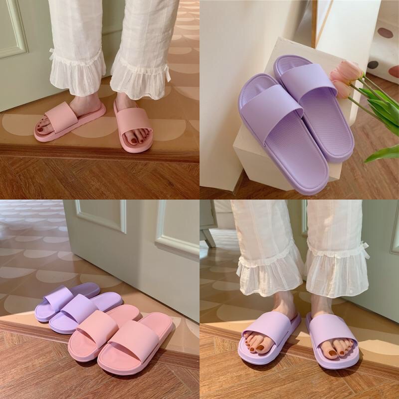(tặng 5 vỏ bóng pastel)Dép nữ quai ngang trơn ulzzang màu pastel