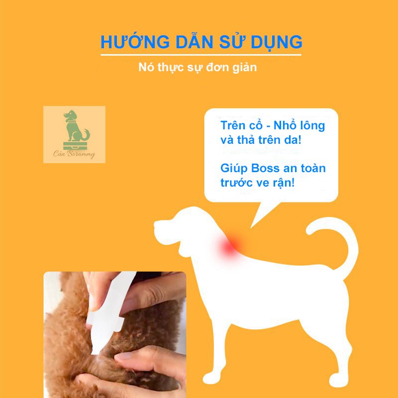 Nhỏ gáy chống kí sinh trùng ve rận cho chó mèo Abamectin  - Nhỏ gáy xua đuổi côn trùng cho thú cưng