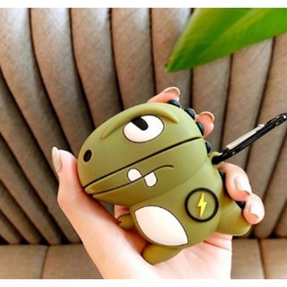 Bao da TPU Cho tai nghe Airpod 1/ 2, i11, i12,..  hình Khủng long Dinosau siêu kute chống sốc - Tặng móc treo