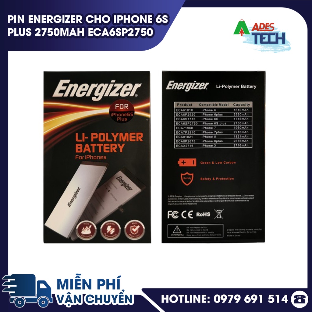 Pin Energizer cho iPhone 6s Plus 2750mAh ECA6SP2750 - BẢO HÀNH 12 THÁNG
