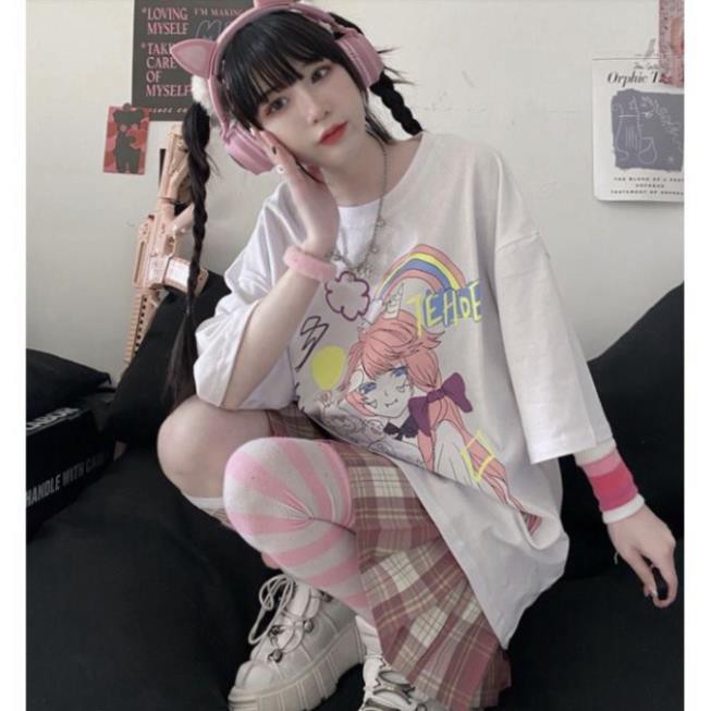 ÁO THUN, ÁO PHÔNG TAY LỠ UNISEX FORM RỘNG OVERSIZE NELLY ANIME M785 KL SHOP 1SHOTSHOP ❣ ྇