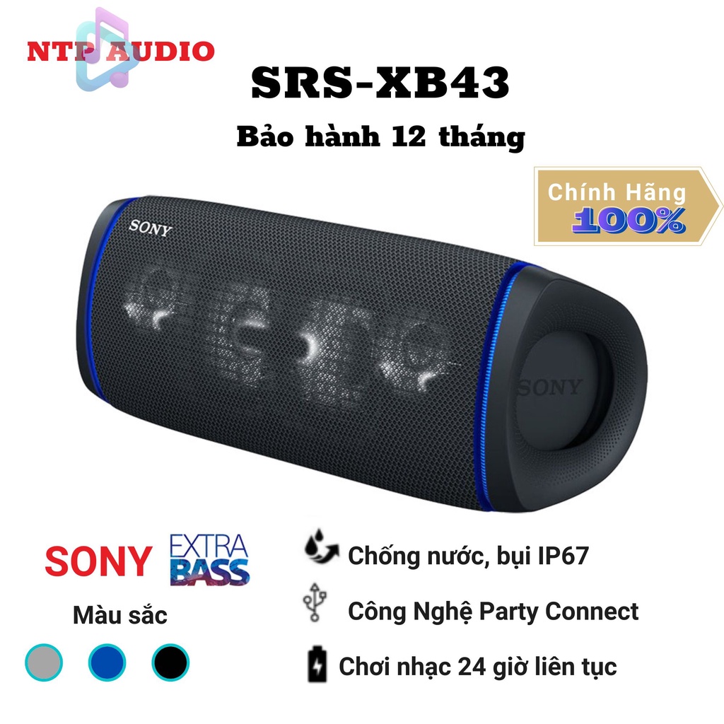 Loa BLUETOOTH di động SONY XB43 với EXTRA BASS - Chính Hãng