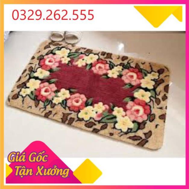 (Sale Khủng)  Hàng dầy đẹp - Thảm lau chân 3D đế cao su chống trơn 40x60cm