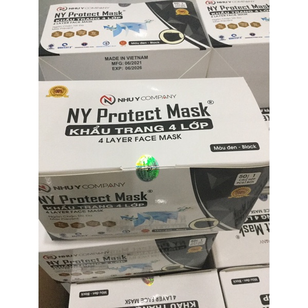KHẨU TRANG Y TẾ 4 LỚP MÀU ĐEN NHƯ Ý