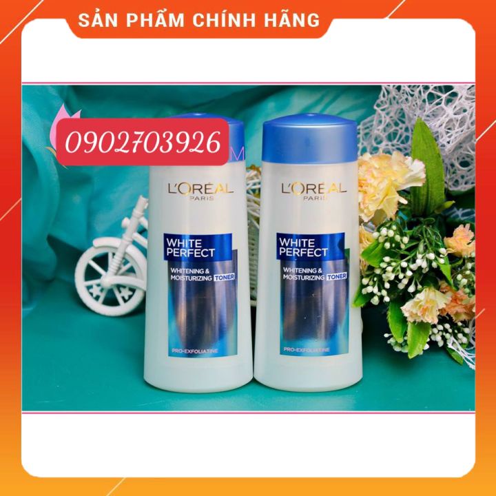 [chính hãng]Nước hoa hồng se khít lỗ chân lông và trắng mịn da L'O.real Paris Aura Perfect 200ml chai màu xanh