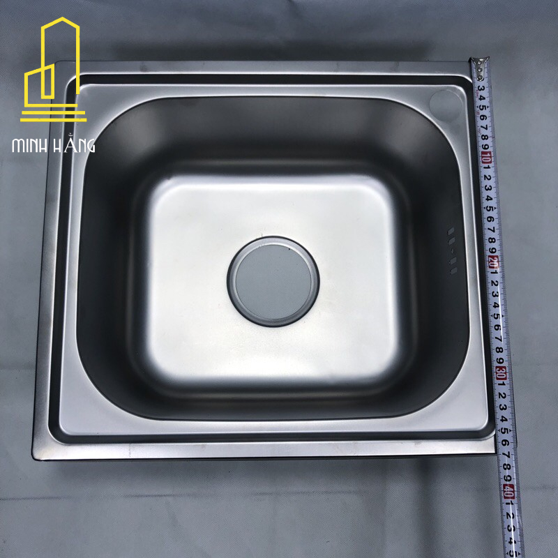 Chậu rửa chén 1 hộc inox kích thước 42x37cm tặng kèm bộ xả nước