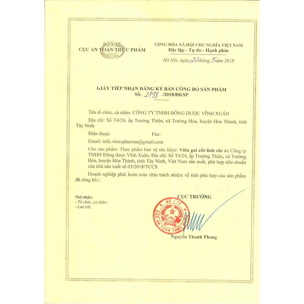 Viên Gai Cốt Linh Chi Vĩnh Xuân 120 Viên