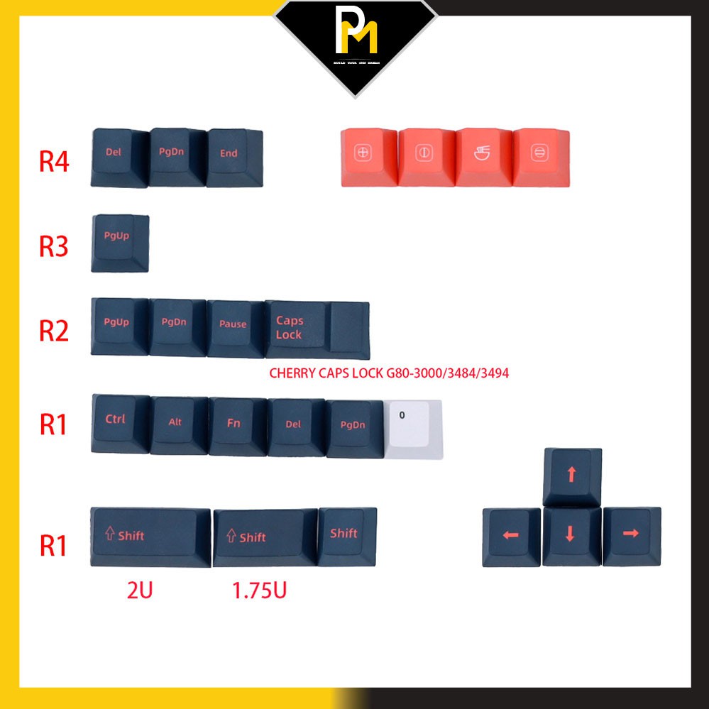 Keycap PBT Beto song ngữ in 5 mặt sublimation cao cấp 129 phím của PCmaster