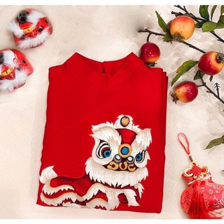 Áo dài lân sư rồng cho bé