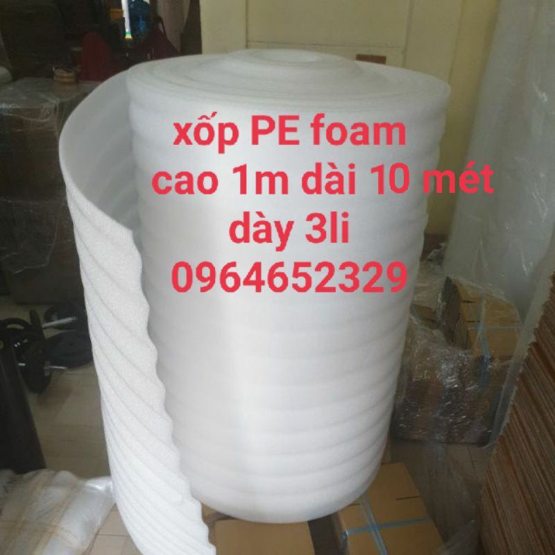 10 mét màng xốp pe foam 3ly, 5 ly  bọc gói hàng  cao 1.05m dài 10m đọc kỹ mô tả giúp shop