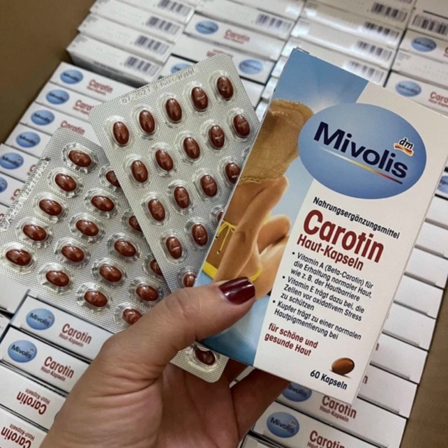 Viên Uống Chống Nắng Trắng Da Mivolis Carotin Đức - VIÊN UỐNG CHỐNG NẮNG NỘI SINH