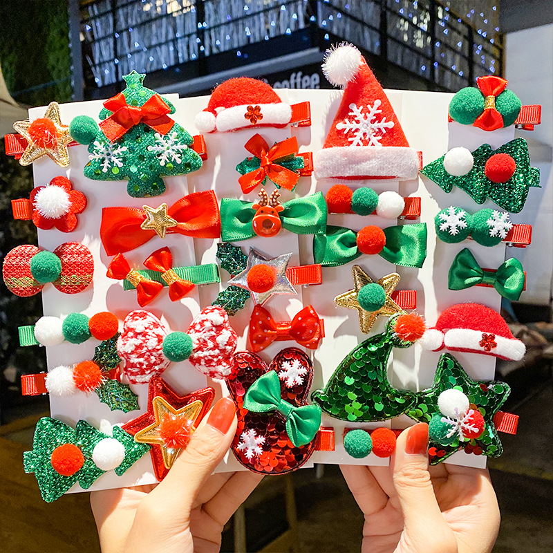 Kẹp Tóc Hoạt Hình Thiết Kế Giáng Sinh Đáng Yêu Thời Trang