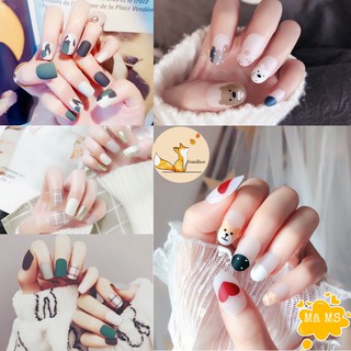 Móng Tay Giả Nail Giả Nail Box 24 Móng Họa Tiết ĐẸP- ĐỘC-LẠ (Tặng Kèm Keo Dán)