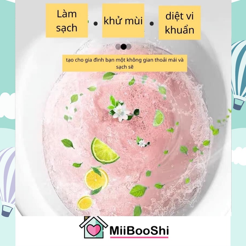 Hộp sủi vệ sinh bồn cầu giữ hương thơm lâu diệt vi khuẩn nhanh chóng 1 hộp 12 viên MIIBOOSHI D1.116