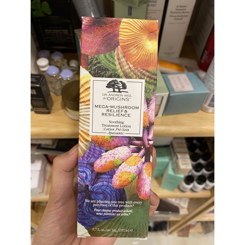 Origins Lotion nấm da nhạy cảm Mega-Mushroom Skin Relief Soothing Treatment Lotion (bill Mỹ)
