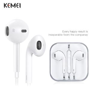 Tai Nghe Nhét Tai Có Dây Có Nút Điều Khiển Trên Cáp Màu Trắng Trơn