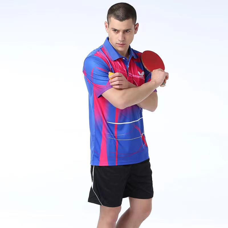 Áo Thun Thể Thao Tay Ngắn Thoáng Khí Mau Khô Họa Tiết Bướm Mới Dành Cho Nam Nữ Tập Luyện Bóng Bàn