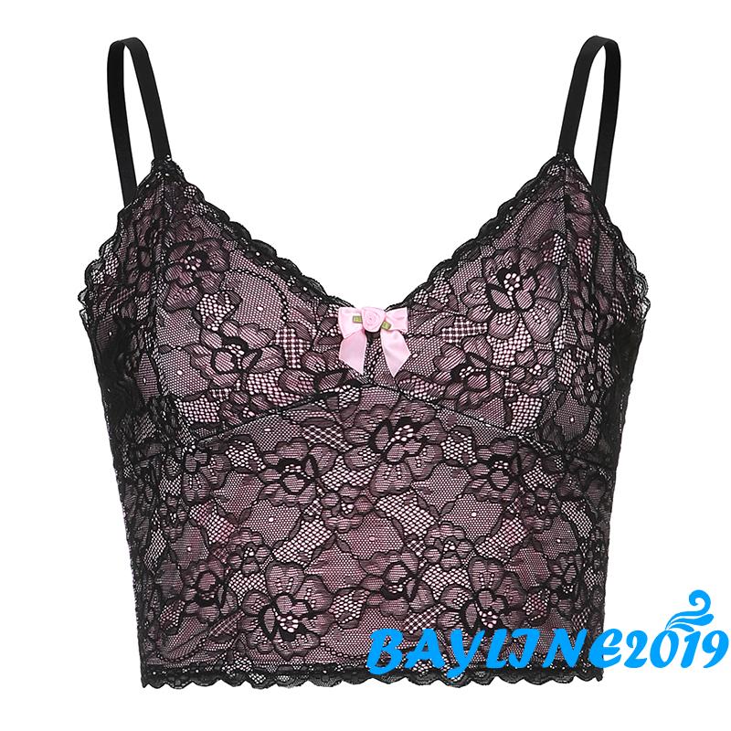 Áo không tay phối ren cổ chữ V ôm sát gợi cảm cho nữ