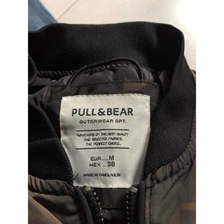 Áo khoác Bomber PULL&BEAR rằn ri màu lính cá tính Quilted bomber jacket
