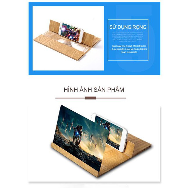 Kính 4D LOẠI 12 INCHES PHÓNG TO MÀN HÌNH ĐIỆN THOẠI (MẪU MỚI MÀU ĐEN SANG TRỌNG)