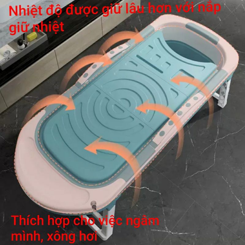 Bồn tắm gấp gọn dành cho người lớn chất liệu nhựa PP và Silicon, có thể làm bể bơi, bồn tắm cho trẻ em | BigBuy360 - bigbuy360.vn