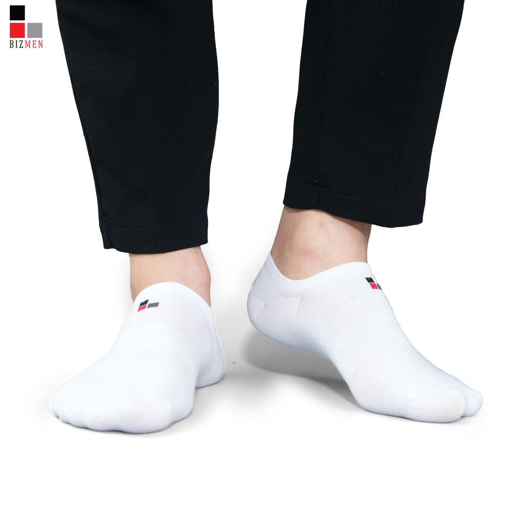 Tất nam cổ ngắn Bizmen cotton kháng khuẩn khử mùi giày lười có silicol chống trượt - BSC.001