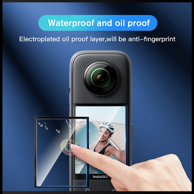 Set 2 Kính Cường Lực Hd Bảo Vệ Màn Hình Chống Trầy Tương Thích Với Insta360 X3 Action