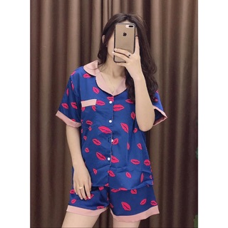 [Xả hàng] Bộ lụa pijama hoạ tiết