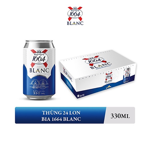 Bia Blanc 1664 Thùng 24 Lon 330ml