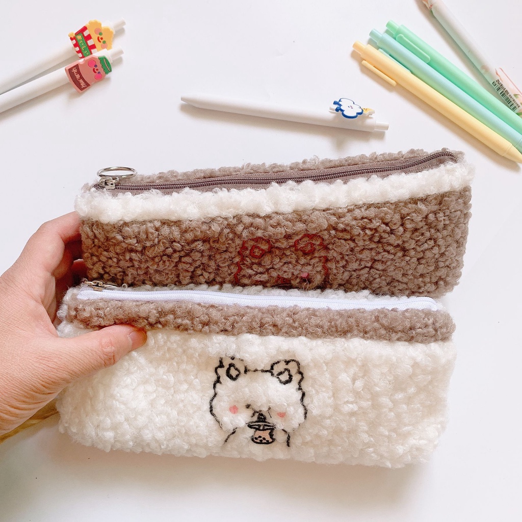 Túi Đựng Bút Hình Cừu Nhồi Bông Dễ Thương Sáng Tạo