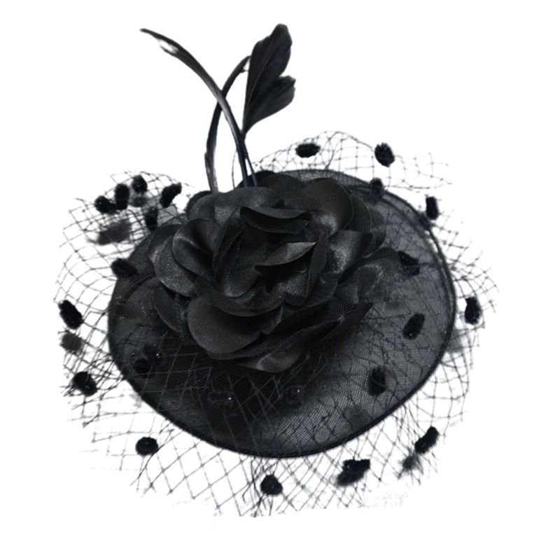 Kẹp Tóc Trang Trí Vải Lưới Hình Nón Hóa Trang Cho Nữ