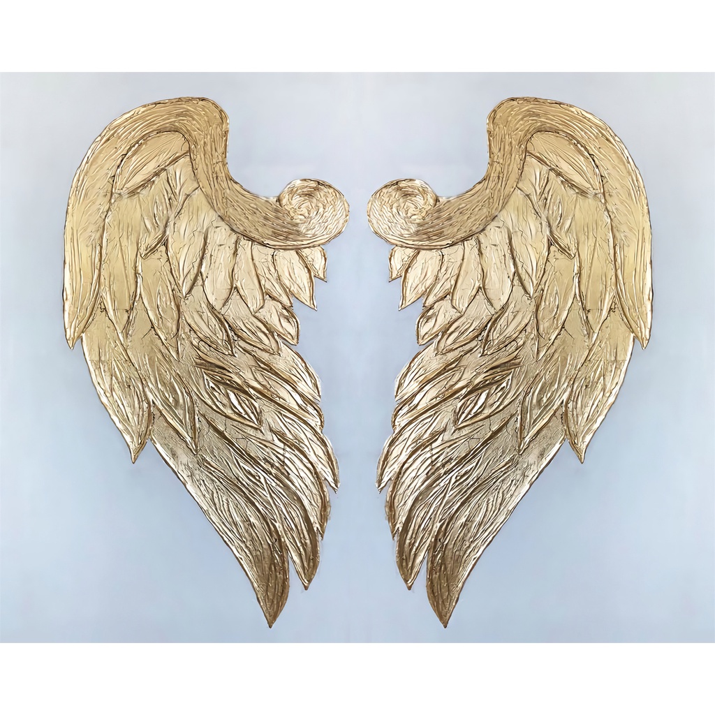 Tranh Sơn Dầu Treo Tường Trang Trí Hình Đôi Cánh Thiên Thần
