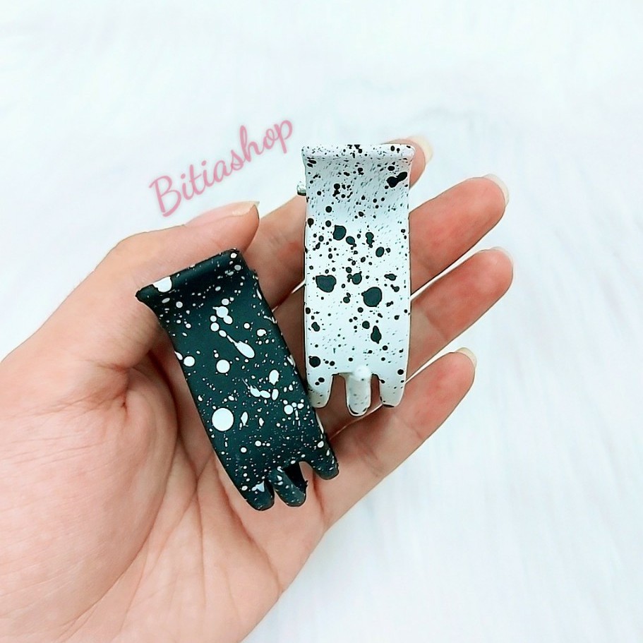 1 KẸP TÓC CÀNG CUA 3 RĂNG 5 RĂNG MÀU BÒ SỮA NHÁM BÓNG