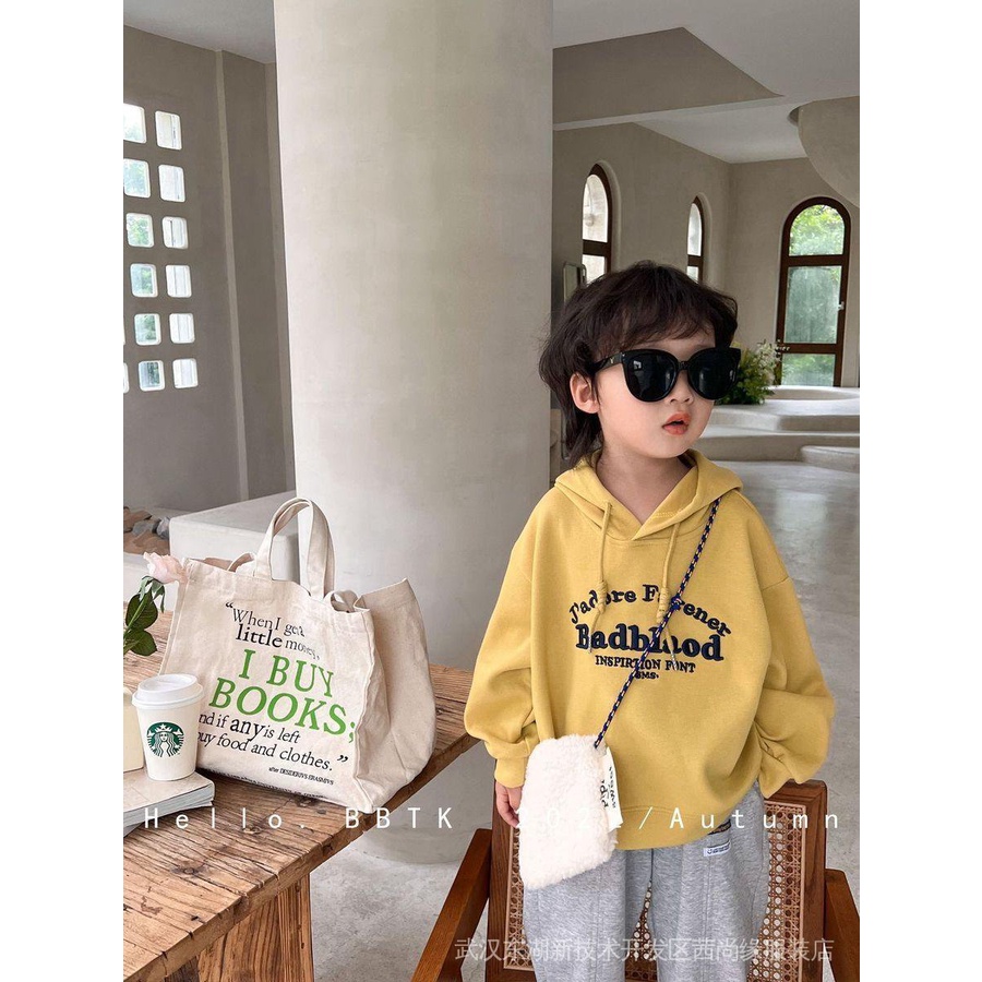Áo Hoodie Thêu Chữ Phong Cách Hàn Quốc Mới Cho Bé