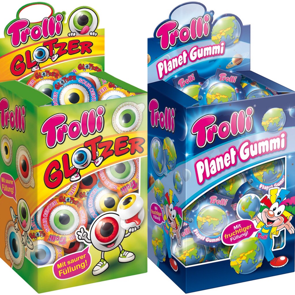 [FREESHIP] Kẹo Dẻo Trolli Pop Eye Mắt & Planet Gummi Trái Đất - Top Kẹo Dẻo Đức