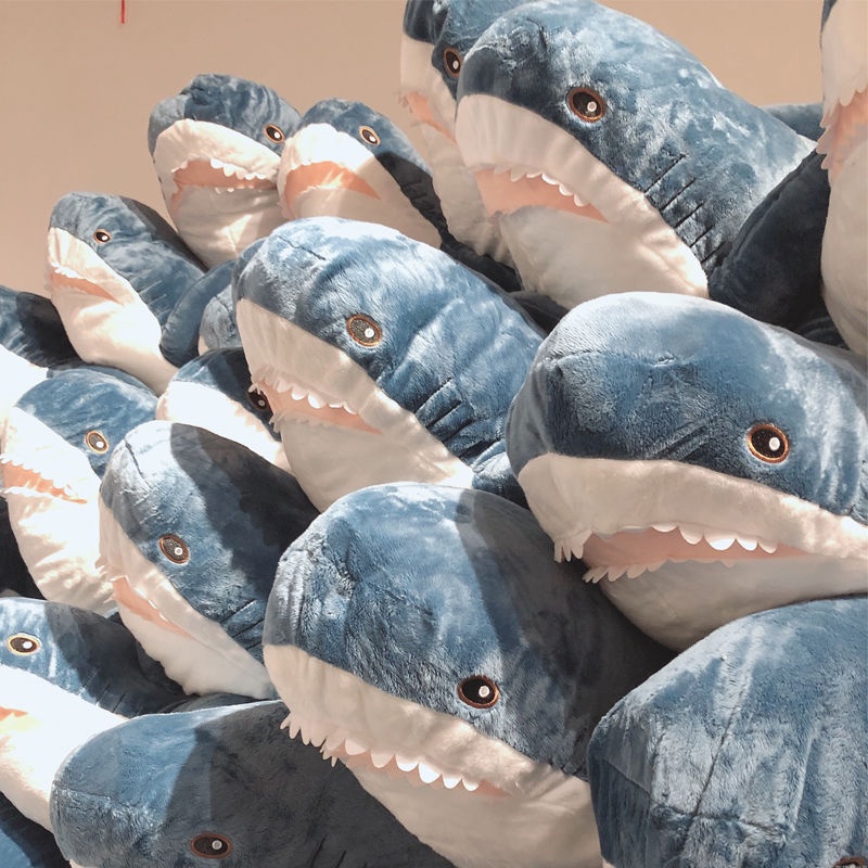 Đồ chơi gối nhồi bông hình búp bê cá mập to bự dễ thương IKEA thích hợp để làm quà tặng sinh nhật
