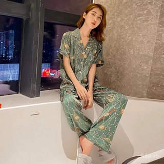 Bộ Đồ Ngủ Lụa Bóng Thời Trang Cho Nữ