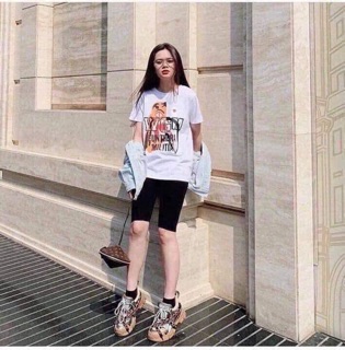 Quần legging đùi cuộn tím siêu Hot