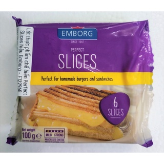 [Gói 6 miếng] PHÔ MAI LÁT (kẹp bánh mì sandwich, burger) [Austria] EMBORG Perfect Slices Cheese (halal) (hdl)
