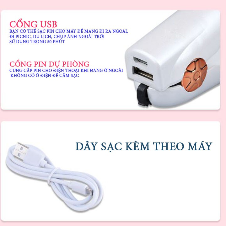 [BH 1 ĐỔI 1] Máy ép tóc, uốn cụp, uốn xoăn 3 in 1 sạc USB, tích điện, công nghệ phủ gốm