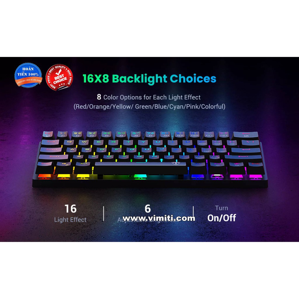Bàn phím cơ bluetooth wifi điều khiển 3 thiết bị,chuyên dùng cho các game thủ Victisng PC355a