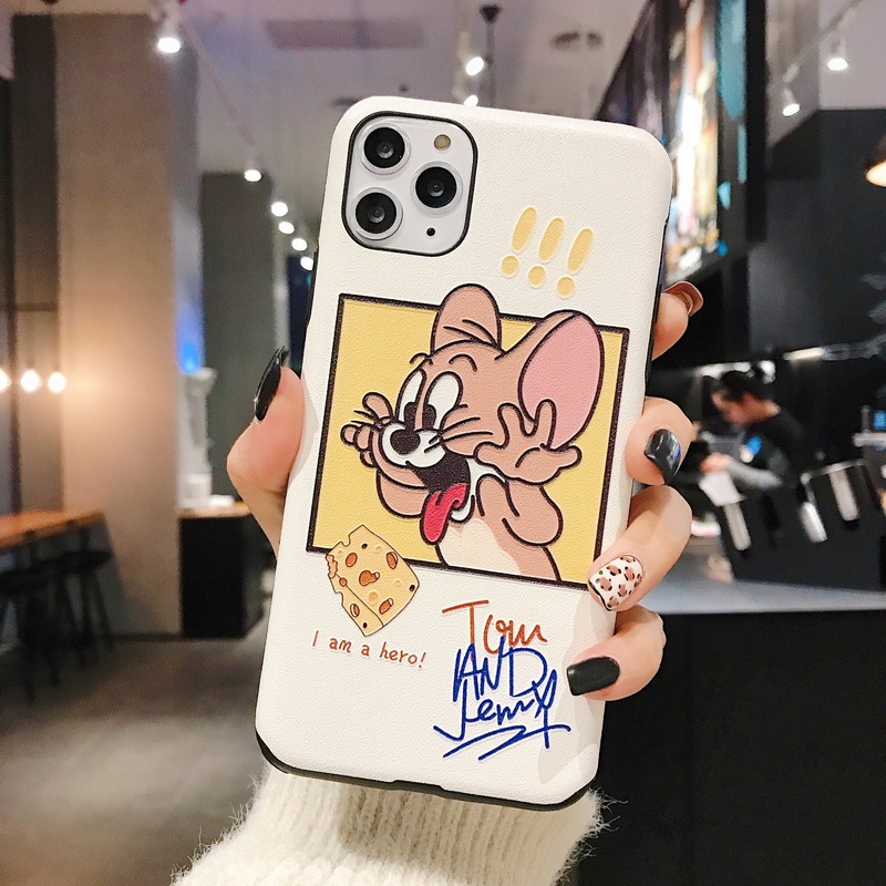 Ốp điện thoại in hình TOm và Jerry dễ thương cho iPhone 11 Pro Xs Max Xr X 6 7 8 Plus Se2