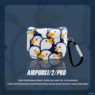 ✨Ins spot✨Ins Rui oil painting duck airpods protective case case 2 generation 3pro cute cartoon personality creativity for apple wireless bluetooth headset 23 generation Yan yang day silicone soft box for men and women new