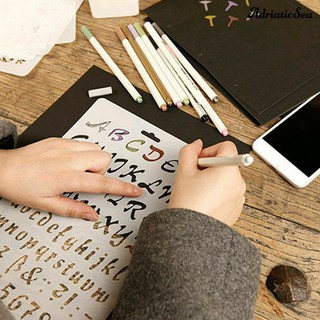 Khuôn stencil bảng chữ cái chữ số handmade bằng nhựa DIY