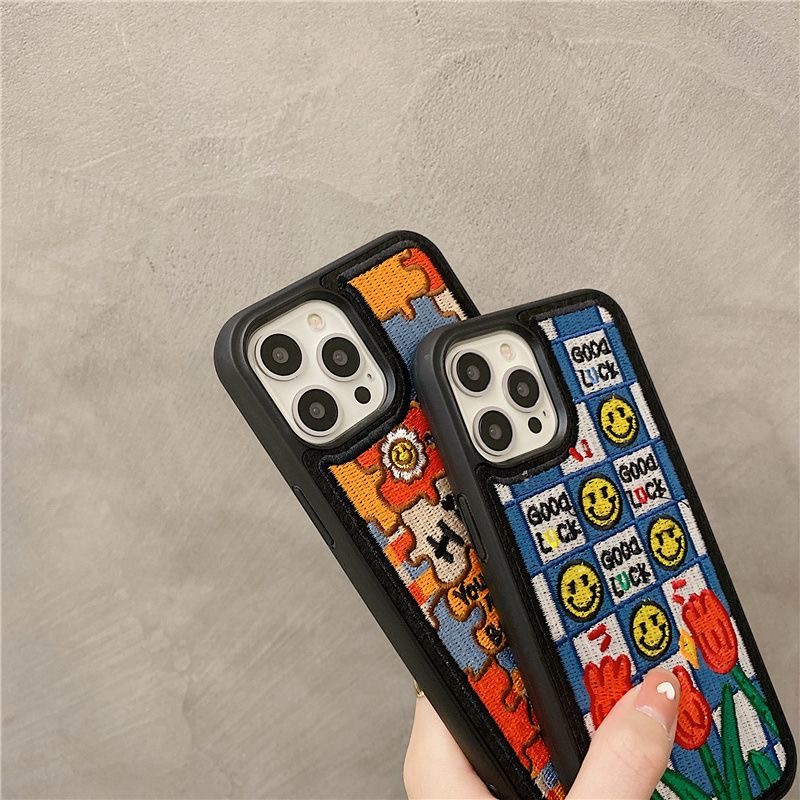 Ốp Điện Thoại Thêu Hình Hoa tulip Chống Rơi Cho iphone 14 pro max 13 pro max 11 / 12pro max 12 xs max