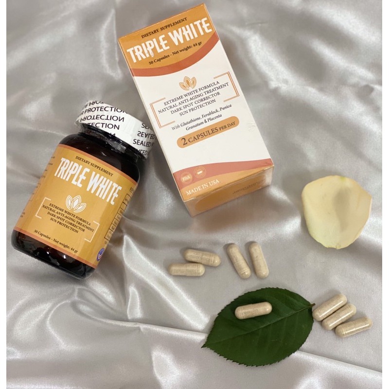 Viên uống chống nắng trắng da Triple White Glutathion 1200 | Thế Giới Skin Care