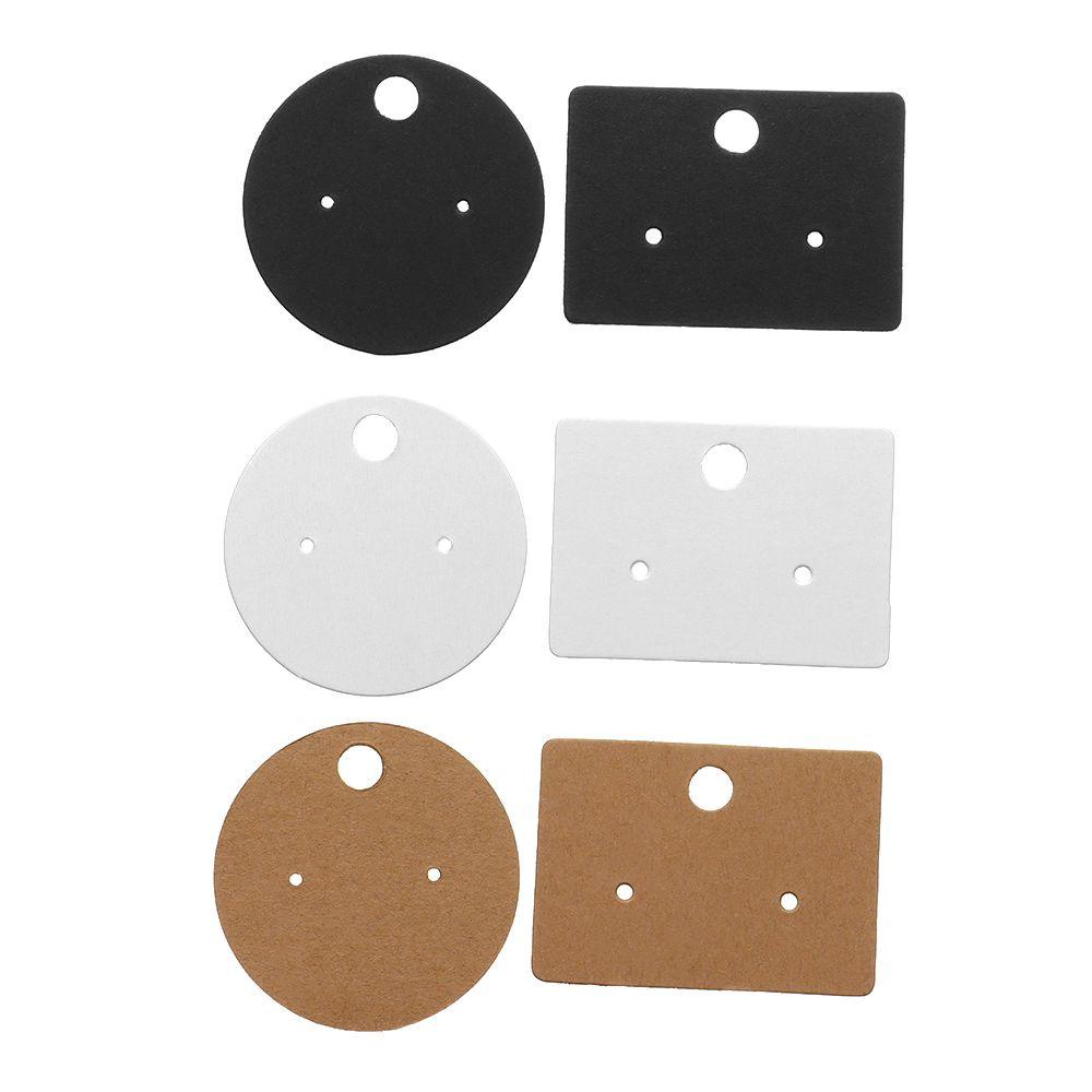 BSUNS Bộ 100 Thẻ Giấy Vuông 4.5cm Trưng Bày Bông Tai Màu Đen